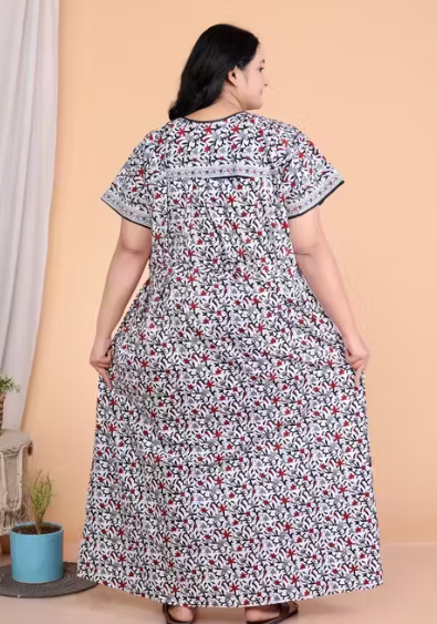 Plus Size Cotton Printed Nighty Combo