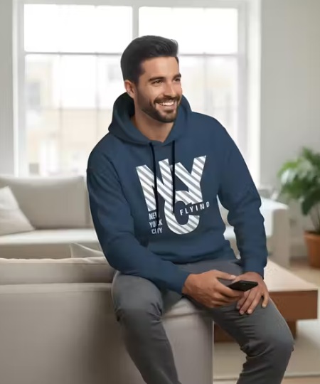 Fleece Hooded Sweatshirt for Winter full sleeve round neck