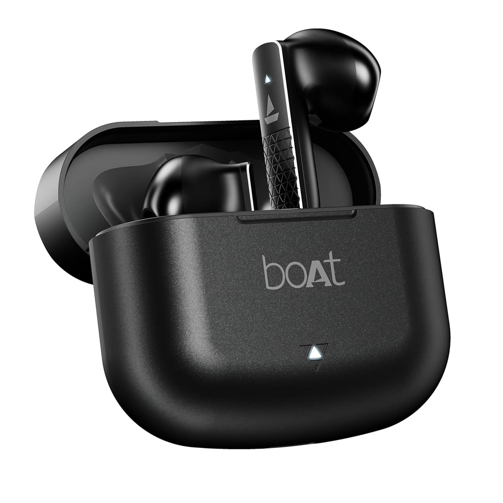 boAt Airdopes 91 Prime, 45HRS Battery, 13mm Drivers, Metallic Finish, Low Latency,ENx Tech, Fast Charge, v5.3 Bluetooth TWS in Ear Earbuds Wireless Earphones with mic (Midnight Black)