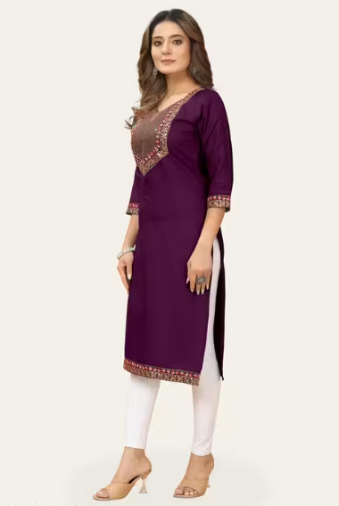 Embroidered work Trendy kurti for womens & girls