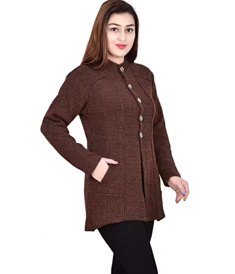 Stylish Elegant Brown Sweater/Coat For Girls, High Quality Sweaters & Cardians For Women