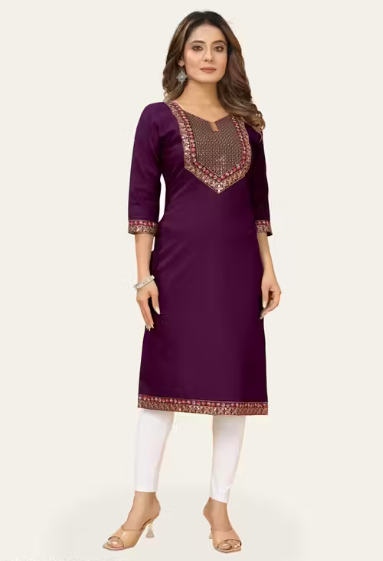 Embroidered work Trendy kurti for womens & girls