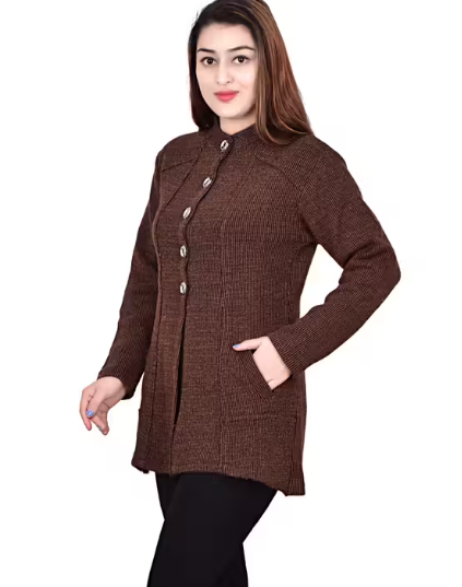 Stylish Elegant Brown Sweater/Coat For Girls, High Quality Sweaters & Cardians For Women