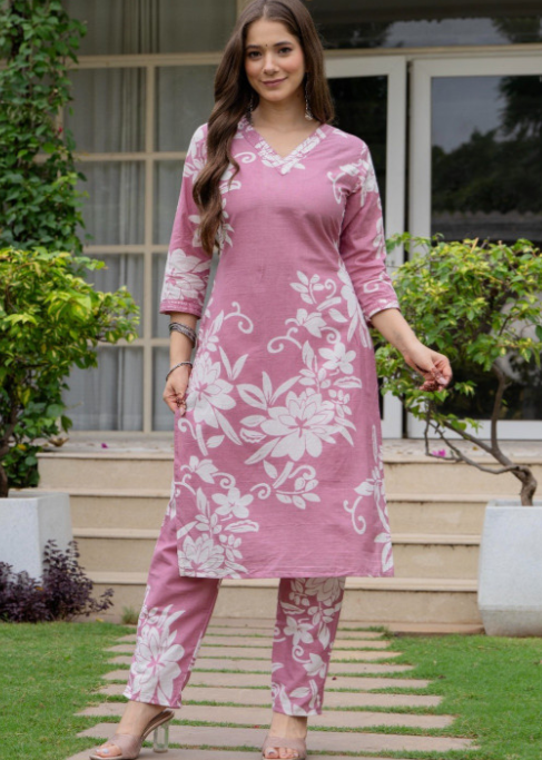 Women Printed Pure Cotton Kurta Sets