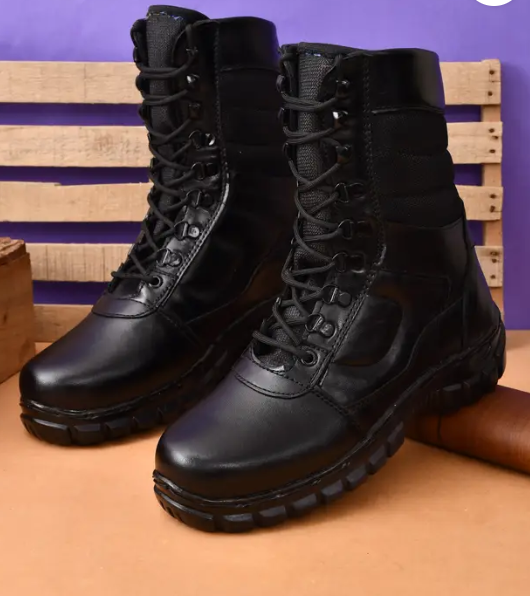 Stylish Army Style Trending Genuine Leather Combat Boots For Men