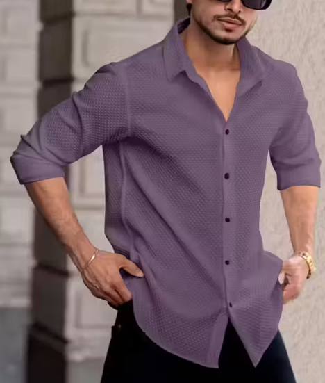 Solixon Western Wear Men’s Waffle Cotton Casual Shirt Full Sleeve