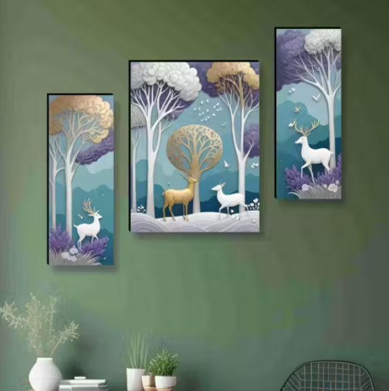 Art & Craft Set of 3 Modern art Wall Painting for Home decorative 12 Inch x 18 Inch