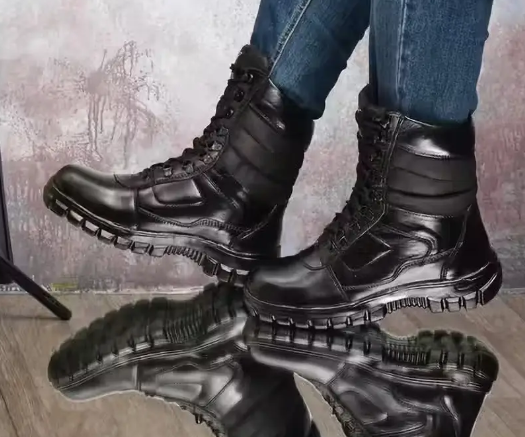 Stylish Army Style Trending Genuine Leather Combat Boots For Men