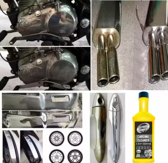 CITRUS POWER Complete Car & Bike Cleaning Interior and Exterior Care Kit / Car Polish / All In One Shiner (Protectant) / Chrome Cleaner (Rust Remover) / Windshield Cleaner Wiper Fluid / Sponge (Car Care Combo)