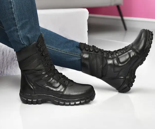 Stylish Army Style Trending Genuine Leather Combat Boots For Men