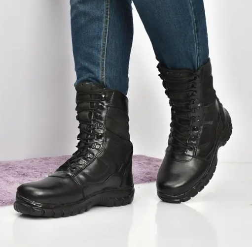 Stylish Army Style Trending Genuine Leather Combat Boots For Men