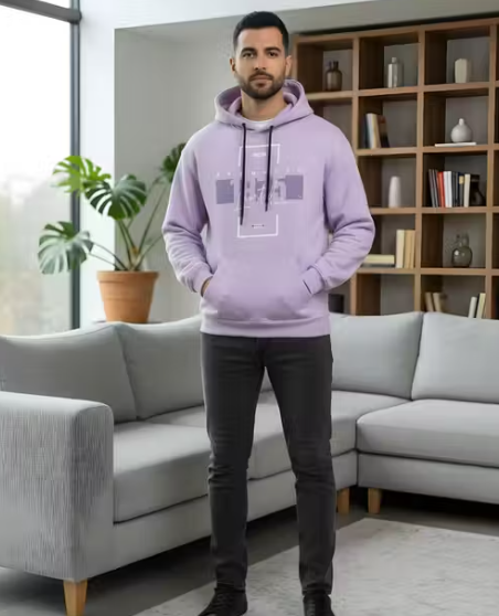 Fleece Hooded Sweatshirt for Winter full sleeve round neck