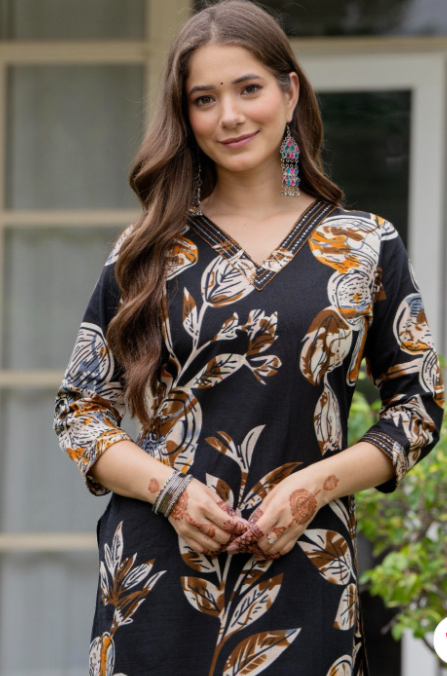 Women Floral Printed Pure Cotton Kurta Set
