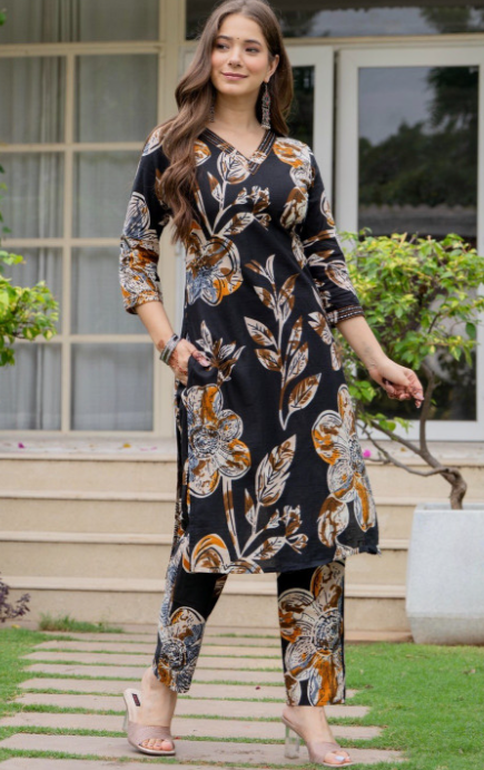 Women Floral Printed Pure Cotton Kurta Set