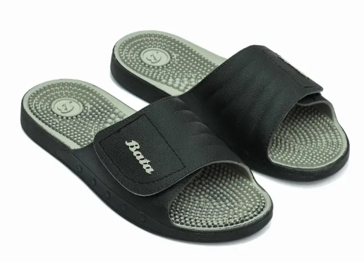 Bata Black Slides For Men