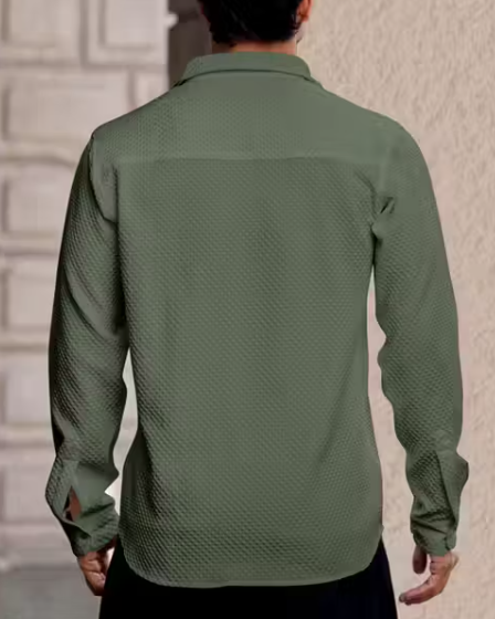 Solixon Western Wear Men’s Waffle Cotton Casual Shirt Full Sleeve