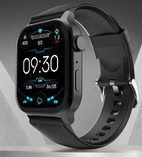 Fire-Boltt Rise Bluetooth Calling 47mm (1.85), Metal Bod & Rotating Crown, 123 Sports Smartwatch  (Black Strap, Free Size)