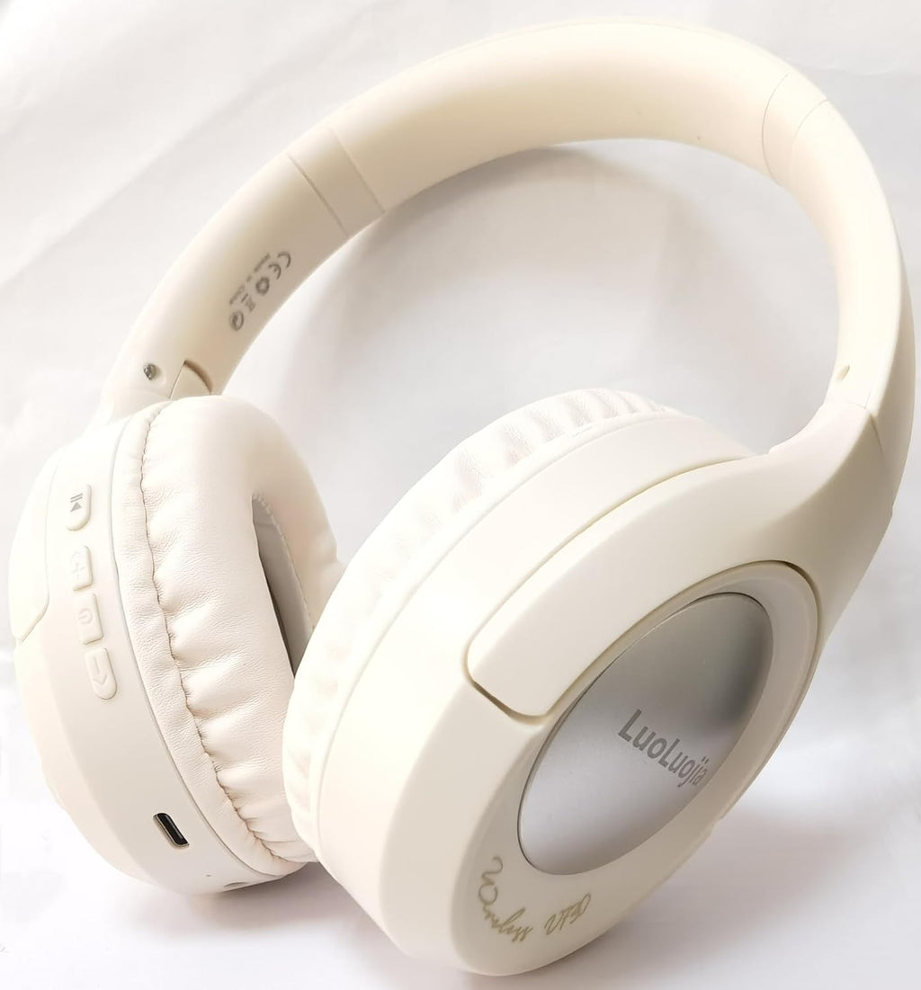 LuoLuojia Wireless Headphones, HiFi Stereo, Foldable, Lightweight, Bluetooth, 40MM Speaker, 50H Playtime, EQ Modes, Built-in Microphone, Memory Sponge Earmuffs