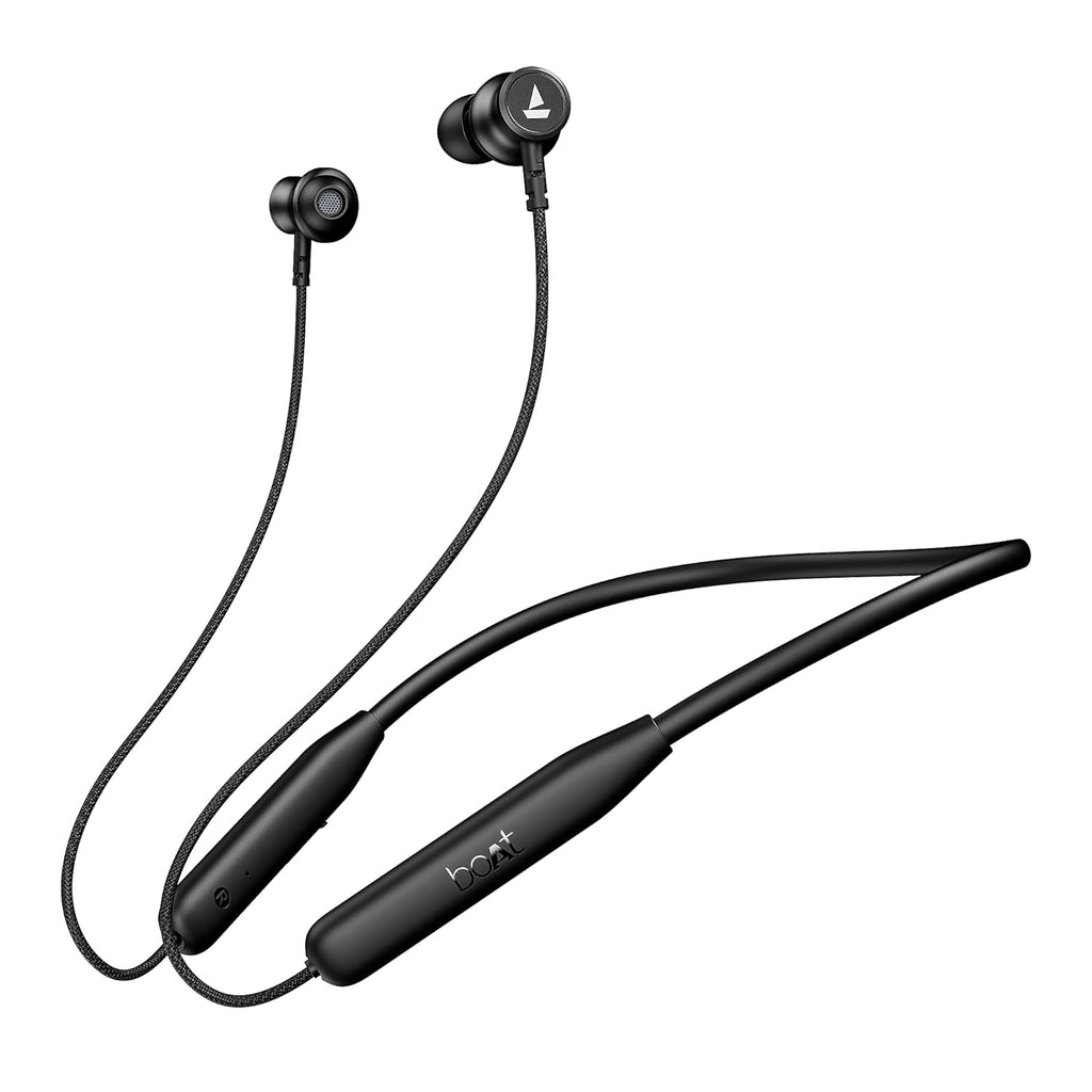 boAt 2025 Launch Rockerz 112, 40H Battery, Dual Pair, Fast Charge, ENx Tech, Stream Ad Free Music via App Support, Magnetic Buds, Bluetooth Neckband, Wireless with Mic in Ear Earphones (Active Black)