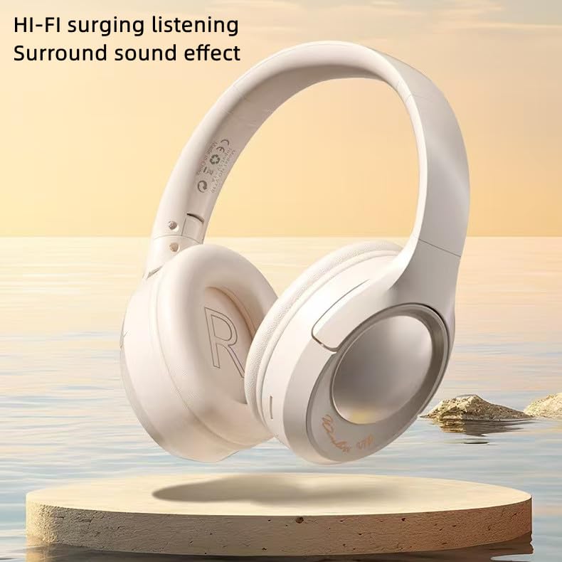 LuoLuojia Wireless Headphones, HiFi Stereo, Foldable, Lightweight, Bluetooth, 40MM Speaker, 50H Playtime, EQ Modes, Built-in Microphone, Memory Sponge Earmuffs