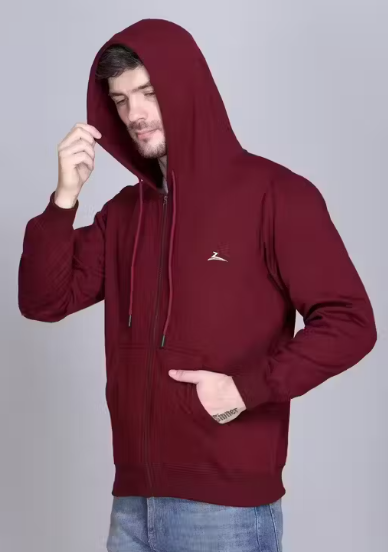Solid Hoody Sweatshirt | Zipper Sweatshirt For Men | Men Casual Hoodie | Party Wear | Regular Fit | Hooded Neck Sweatshirt