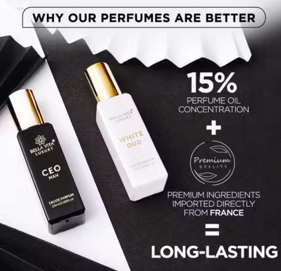Bella Vita Luxury CEO Man 20 ml + White Oud Unisex 20 ml Perfume Gift Combo Pack for Men and Women (Pack of 2)