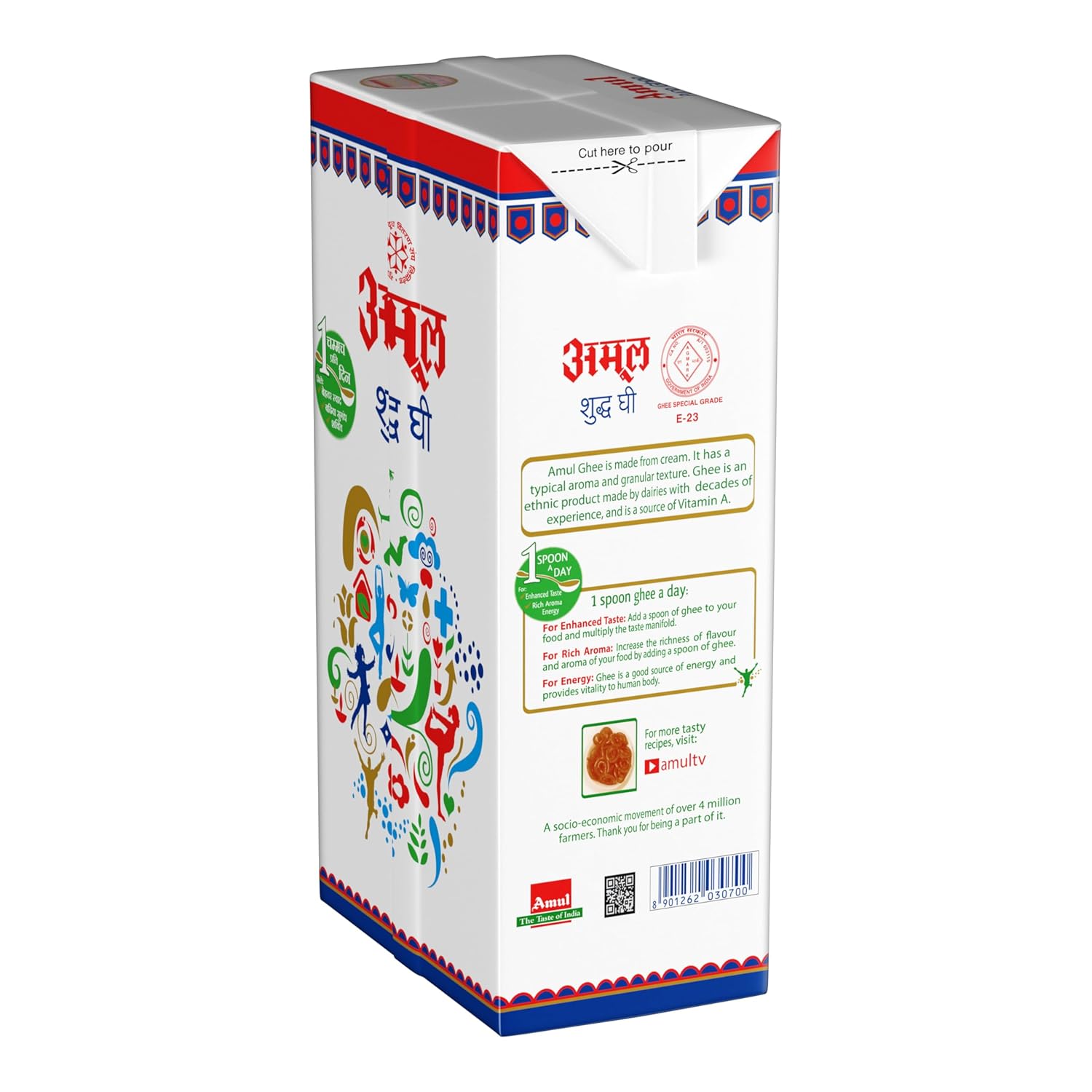 Amul Pure Ghee Tetra pack  (1 L)
