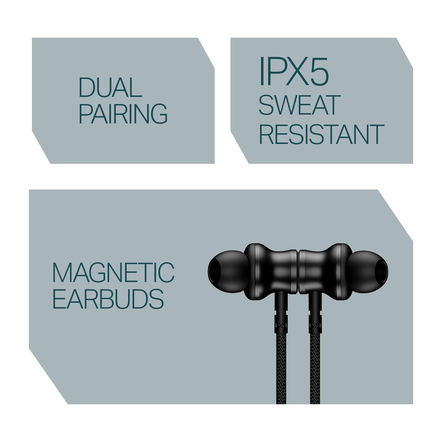 boAt 2025 Launch Rockerz 112, 40H Battery, Dual Pair, Fast Charge, ENx Tech, Stream Ad Free Music via App Support, Magnetic Buds, Bluetooth Neckband, Wireless with Mic in Ear Earphones (Active Black)