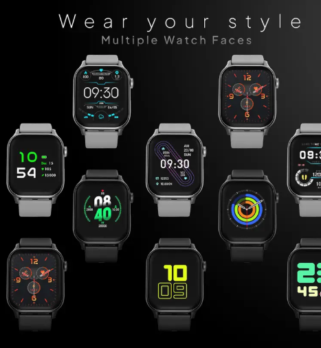 Fire-Boltt Rise Bluetooth Calling 47mm (1.85), Metal Bod & Rotating Crown, 123 Sports Smartwatch  (Black Strap, Free Size)