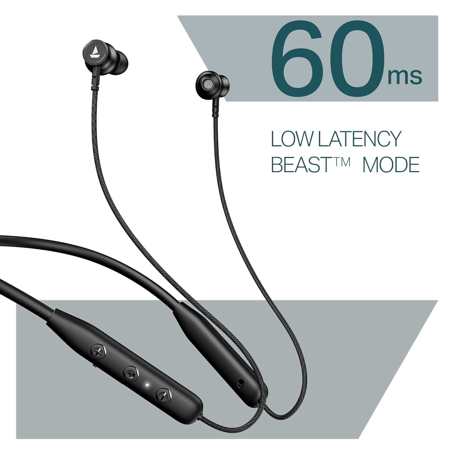 boAt 2025 Launch Rockerz 112, 40H Battery, Dual Pair, Fast Charge, ENx Tech, Stream Ad Free Music via App Support, Magnetic Buds, Bluetooth Neckband, Wireless with Mic in Ear Earphones (Active Black)