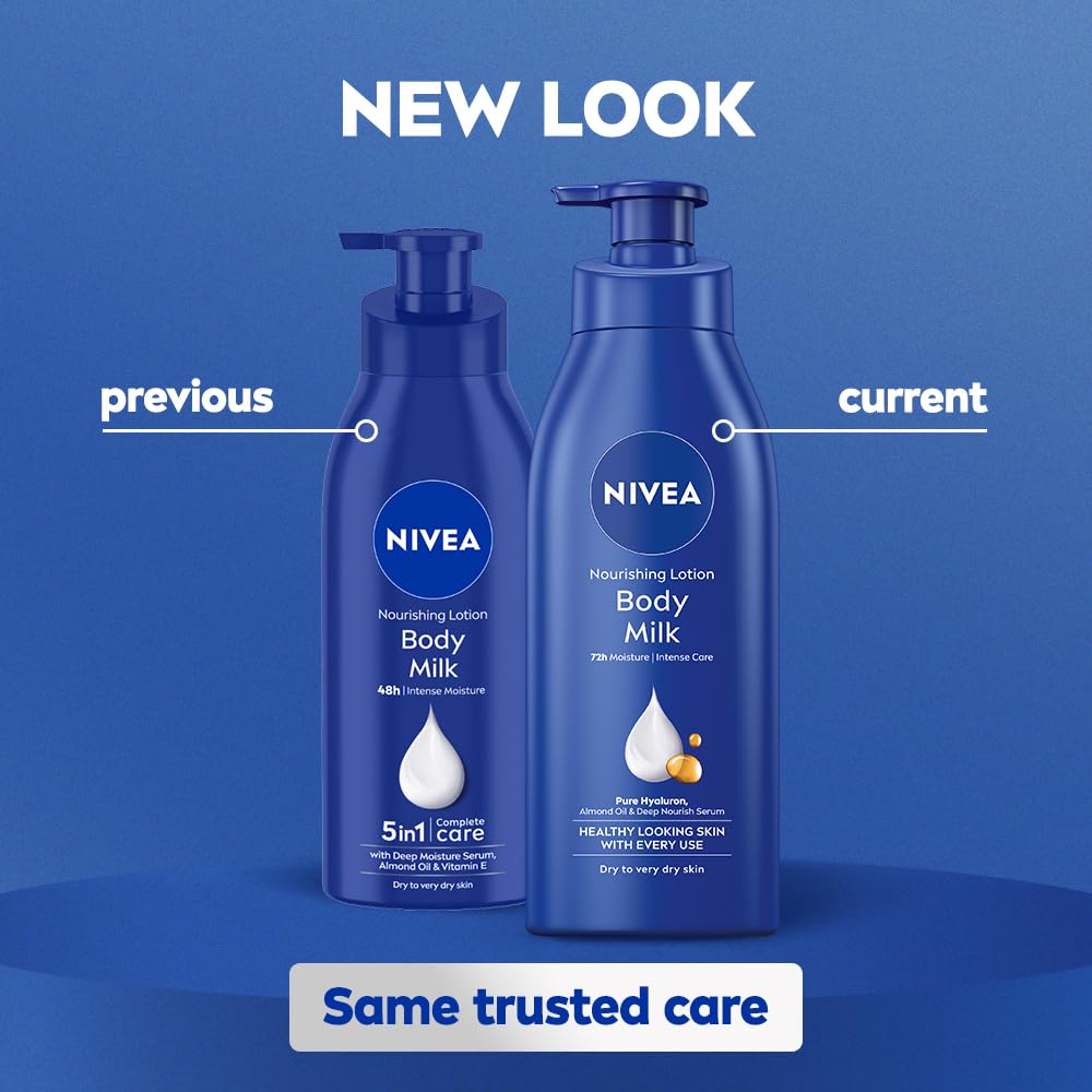 NIVEA Body Milk, Moisturizer Lotion, with Deep Moisture Serum, Almond Oil & Vitamin E  (400 ml)