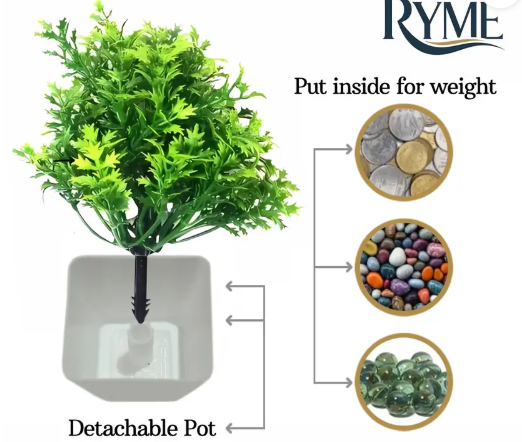 Wild Artificial Plant with Pot Set Of 8 Mini/Small Artificial Plants (15 cm, Multicolour)