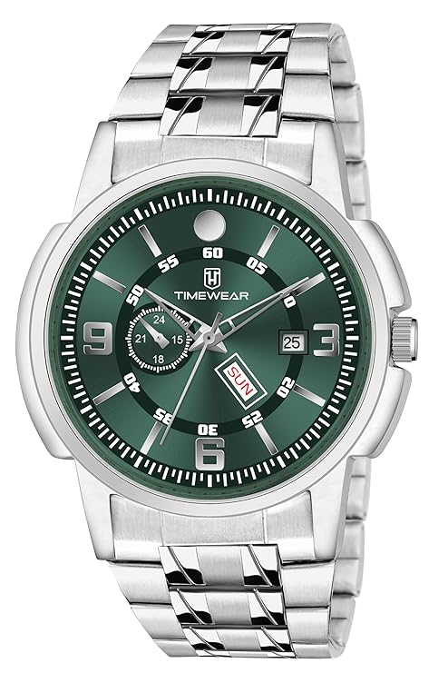 TIMEWEAR Analog, Day Date Functioning, Stainless Steel Chain Watch for Men