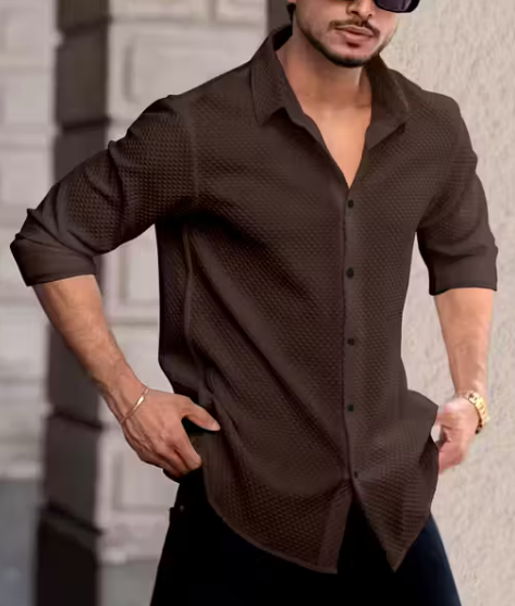 Solixon Western Wear Men’s Waffle Cotton Casual Shirt Full Sleeve