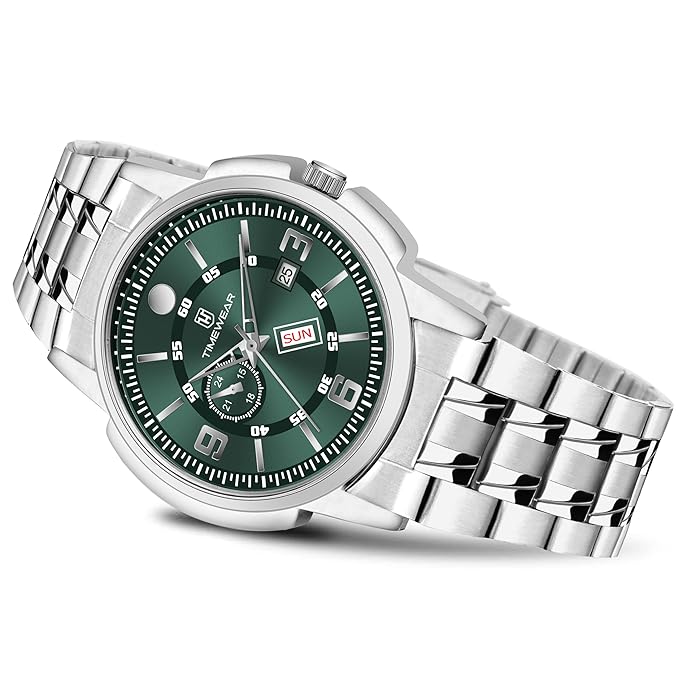 TIMEWEAR Analog, Day Date Functioning, Stainless Steel Chain Watch for Men