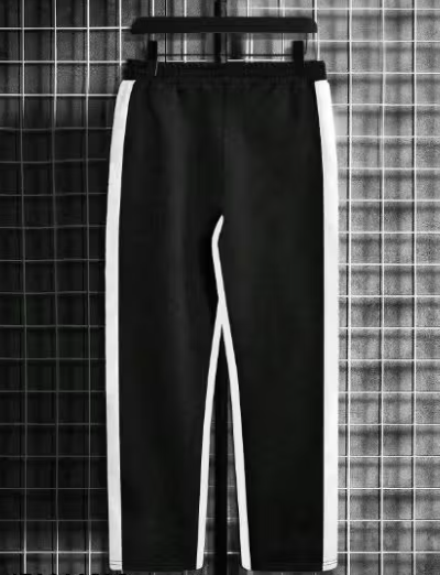 NASA BLACK AND GREY COTTON BLEND TRACKPANT