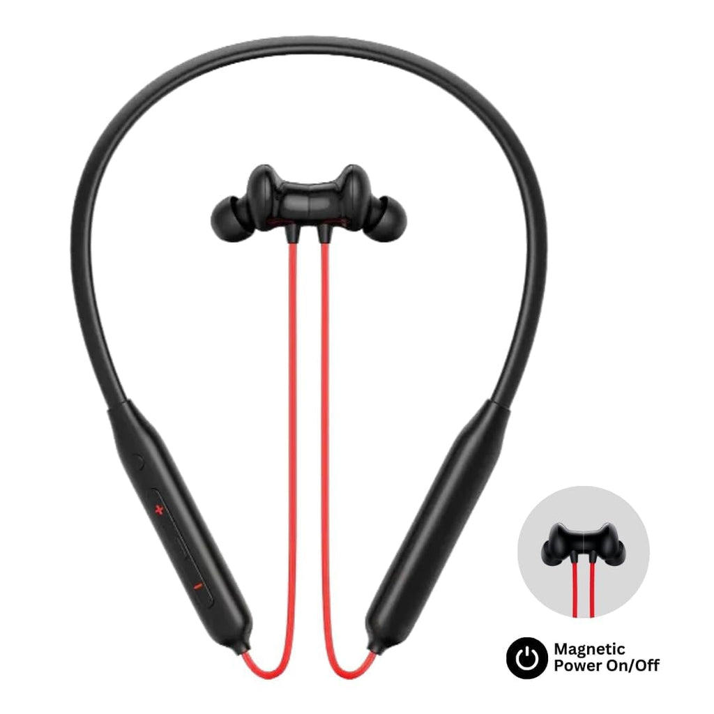 OnePlus Compatible JO25 Wireless Bluetooth Neckband Earphones – Clear Calling, Boom Bass, Long Battery for Nord 2T, CE, 11RT, 9RT