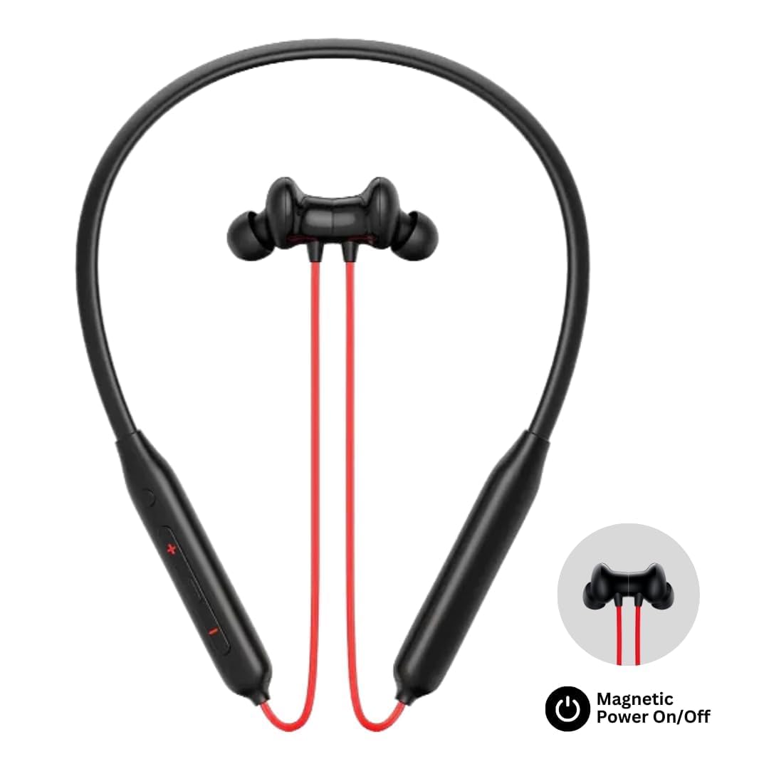 OnePlus Compatible JO25 Wireless Bluetooth Neckband Earphones – Clear Calling, Boom Bass, Long Battery for Nord 2T, CE, 11RT, 9RT