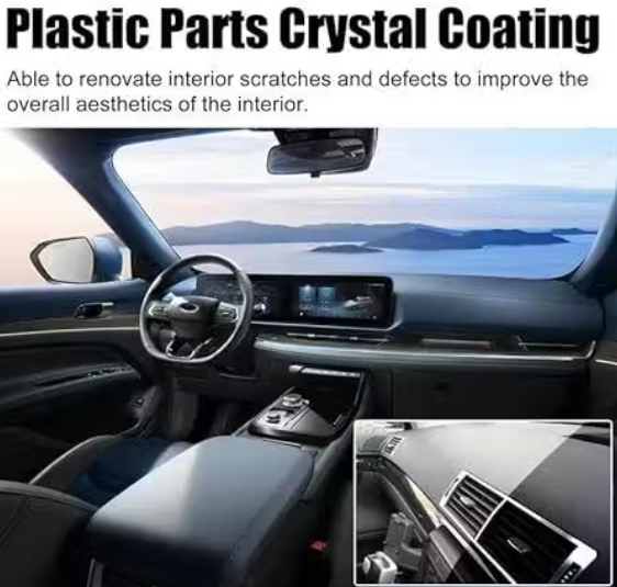 Crystal Coating for Car Bike Plastic Parts | 30ml PVC Restorer for Car Revitalizing Coating Agent | Car Maintenance Dashboard Plastic Crystal Coating Cleaner Polish Shining (pack of 2)