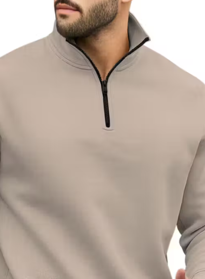 Men’s Stylish Half-Zip High Neck Sweatshirt