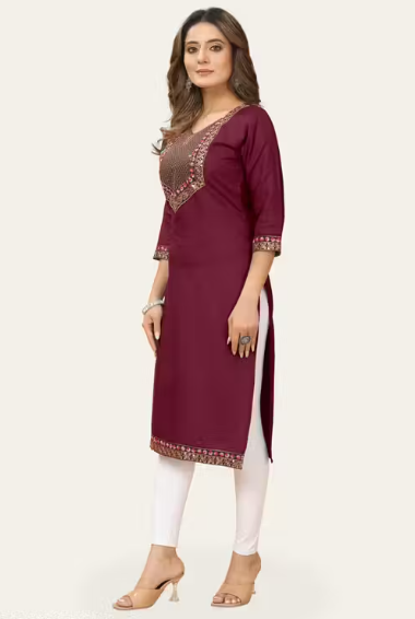 Embroidered work Trendy kurti for womens & girls