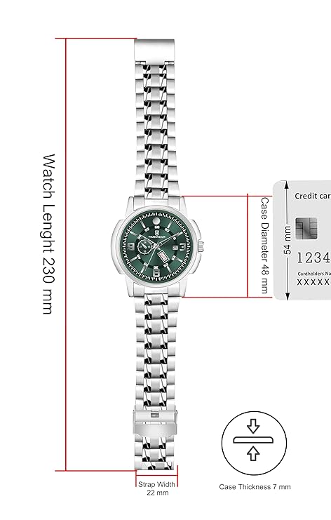 TIMEWEAR Analog, Day Date Functioning, Stainless Steel Chain Watch for Men