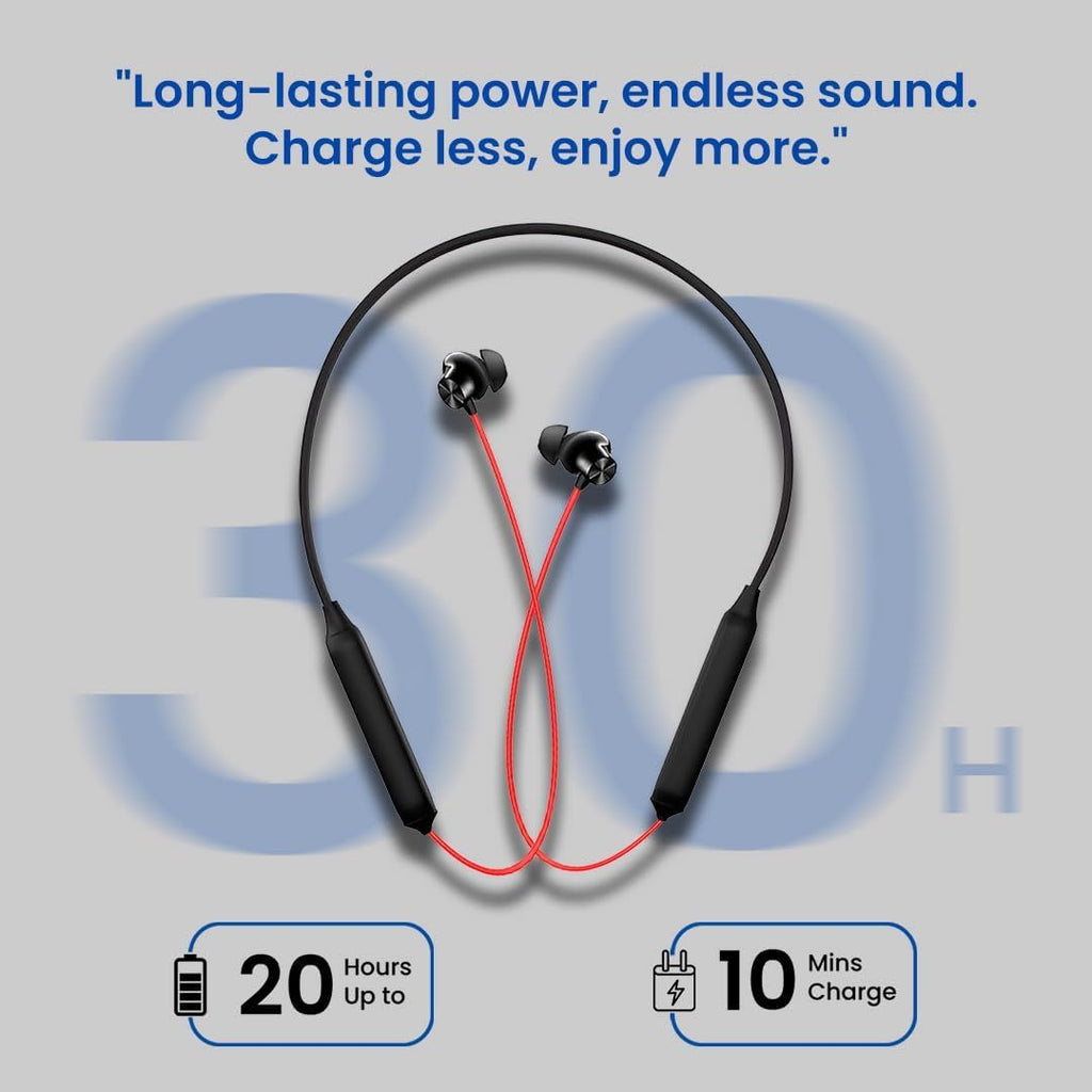 OnePlus Compatible JO25 Wireless Bluetooth Neckband Earphones – Clear Calling, Boom Bass, Long Battery for Nord 2T, CE, 11RT, 9RT