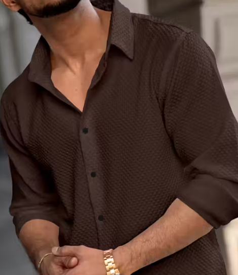 Solixon Western Wear Men’s Waffle Cotton Casual Shirt Full Sleeve