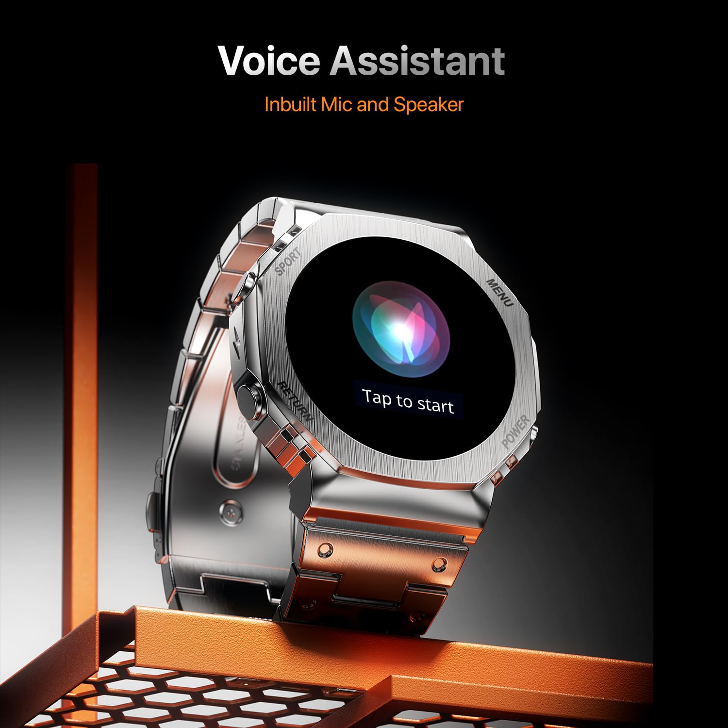 Boltt Obsidian 33.5mm (1.32 inch) AMOLED Display, Stainless Steel Design, 466 * 466 px Resolution, Bluetooth Calling, Multiple Sports Modes, Health Mode, IP67, Weather Updates