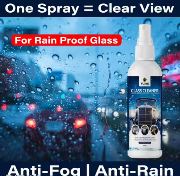 Anti Fog Spray & Rain Repellent Spray for Car Windshield Glass Water Repellent Defogger Spray Waterproof Prevent Fogging for Automotive Windows Mirrors Glasses, Dust Remover Glass Cleaner spray