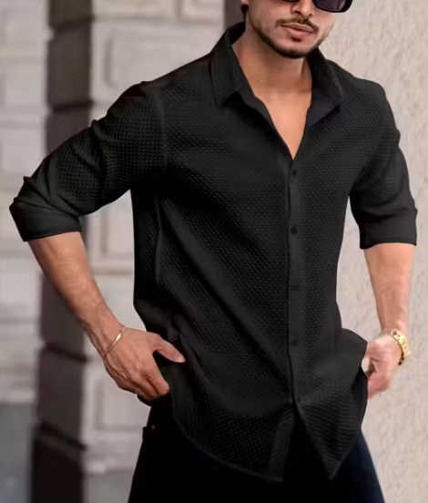 Solixon Western Wear Men’s Waffle Cotton Casual Shirt Full Sleeve