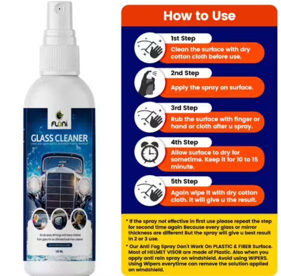 Anti Fog Spray & Rain Repellent Spray for Car Windshield Glass Water Repellent Defogger Spray Waterproof Prevent Fogging for Automotive Windows Mirrors Glasses, Dust Remover Glass Cleaner spray