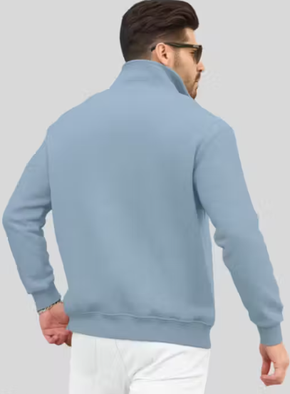 Men's Stylish Half-Zip High Neck Sweatshirt