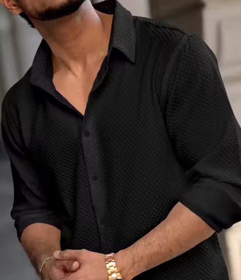 Solixon Western Wear Men’s Waffle Cotton Casual Shirt Full Sleeve